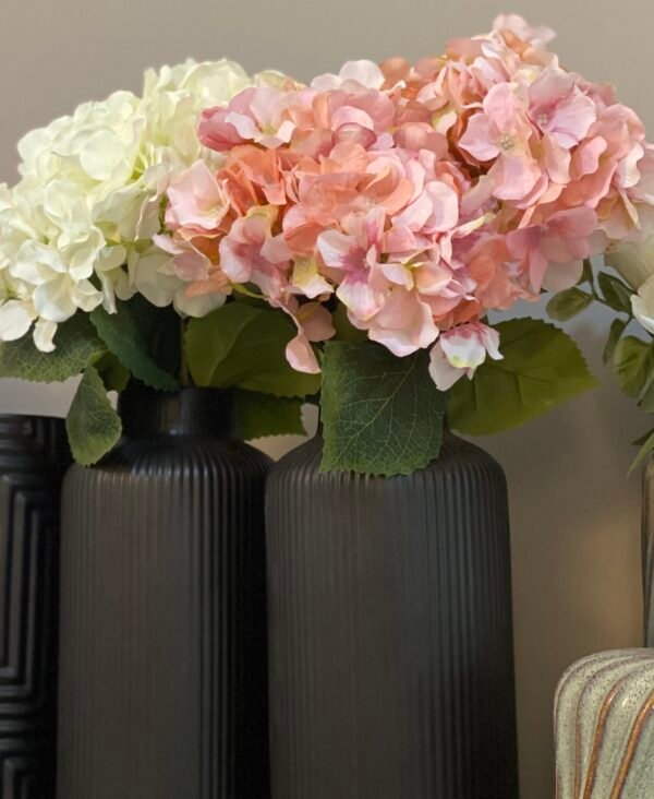 Sprig of 5 Hydrangea Flowers - Pink | White