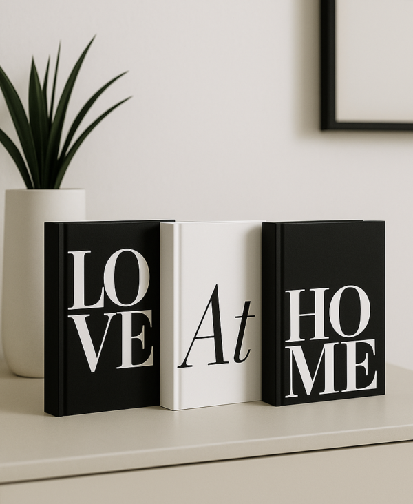 Foldable Fake Book Decor (Black & White) - Love | At | Home